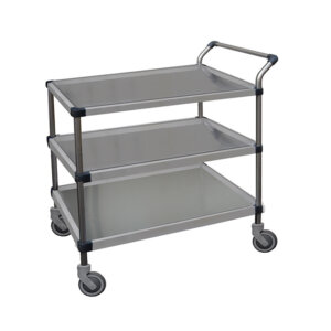 chariot inox, 3 plateaux amovibles, 800x500x835 mm
