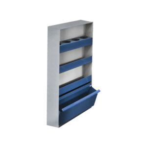 1 tiroir pivotant 2 plateaux avec rebord er 1 porte flacons